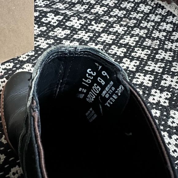 Red Wing Heritage Black Leather Harriet Stacked Heel Ankle Boots Size 6 - Picture 5 of 6